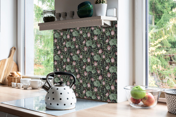 Vinyl tiles on wall floor Succulents