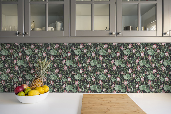Vinyl tiles on wall floor Succulents