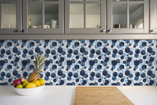 Sticky vinyl tiles Geometric blue abstraction