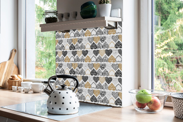 Sticky vinyl tiles Multicolored hearts