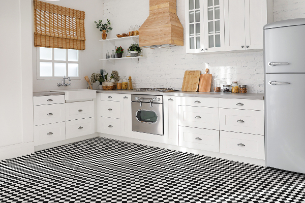 Vinyl wall floor panels Diagonal chessboard
