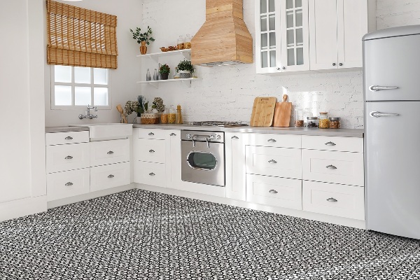 Vinyl wall floor panels Spanish pattern