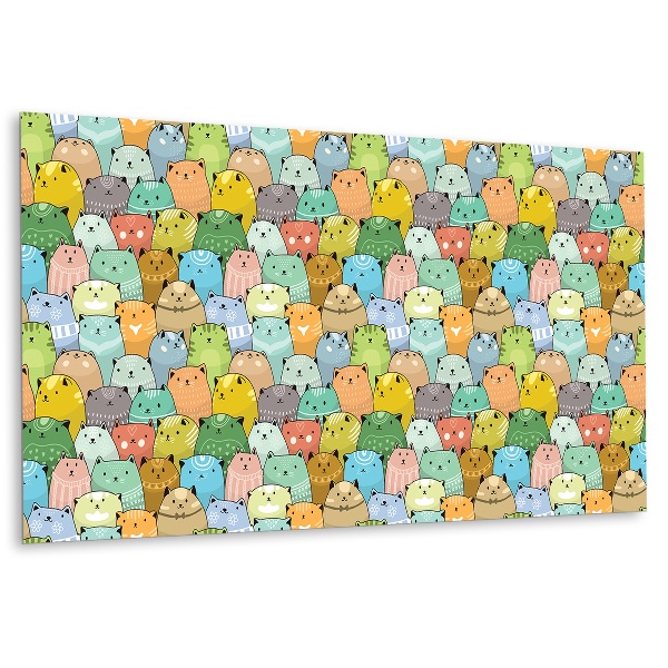 Bathroom wall panel Colorful cats