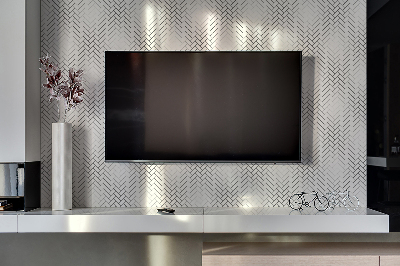 TV wall panel White herringbone