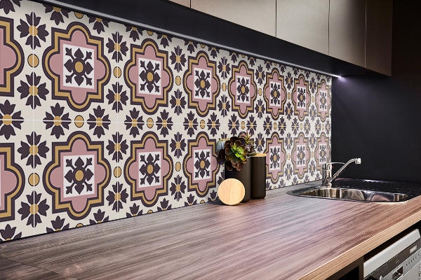 Bathroom wall panel Arab flowers