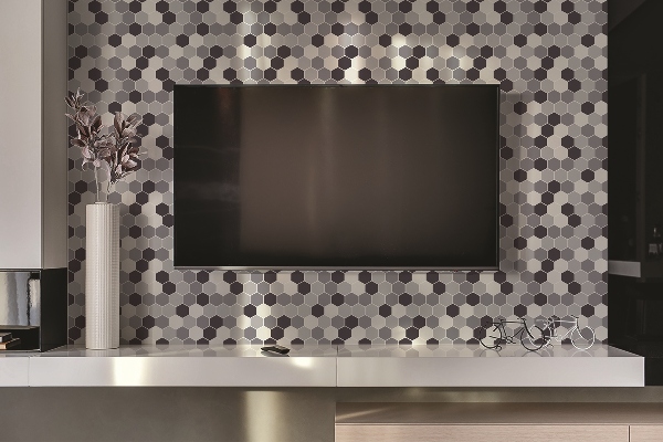 Bathroom wall panel Hexagons