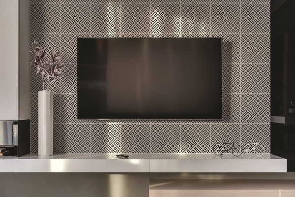 Bathroom wall panel Geometric lines