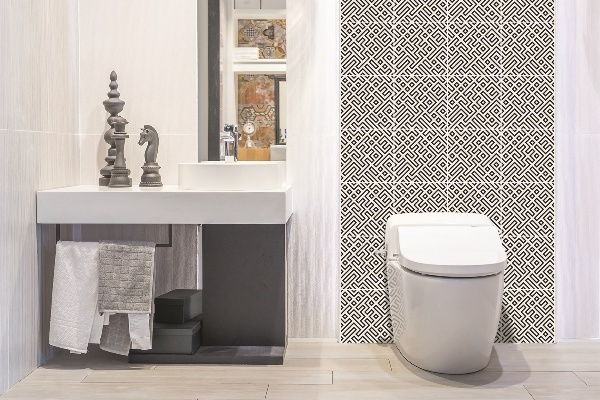 Bathroom wall panel Geometric lines