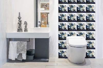 Bathroom wall panel Hexagons abstraction