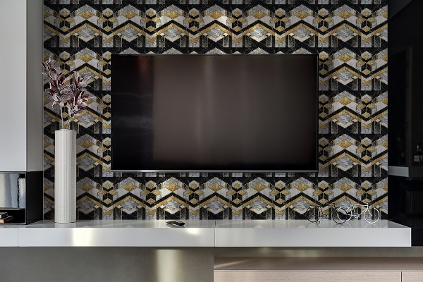 Bathroom wall panel Geometric illusion