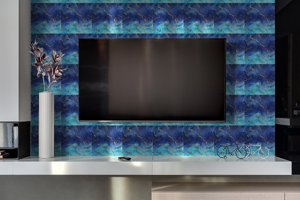 Decorative wall panel Blue marble