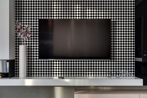 Panel wall covering Oblique chessboard