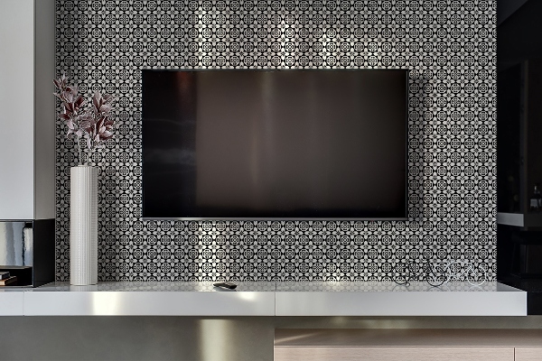 Panel wall covering Spanish pattern