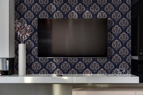 Panel wall covering Damask pattern