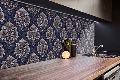 Panel wall covering Damask pattern